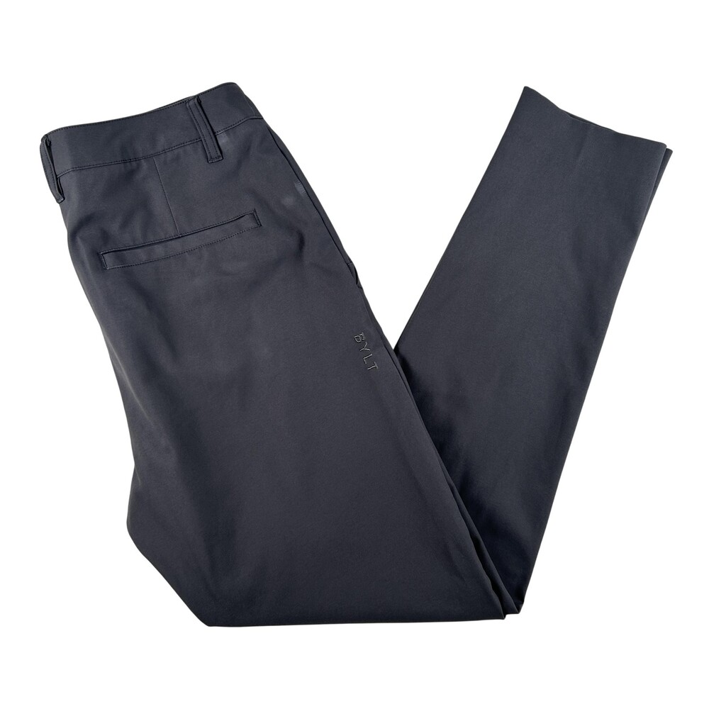 BYLT Pants Mens 32x30 Gray Executive Pant Slim Tapered Microfiber Dress Stretch